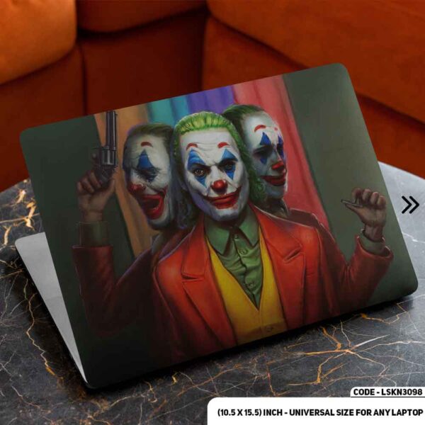 JOKER 3 Face Matte Finished Removable Waterproof Laptop Sticker & Laptop Skin (Including FREE Accessories) - LSKN3098 - DDecorator