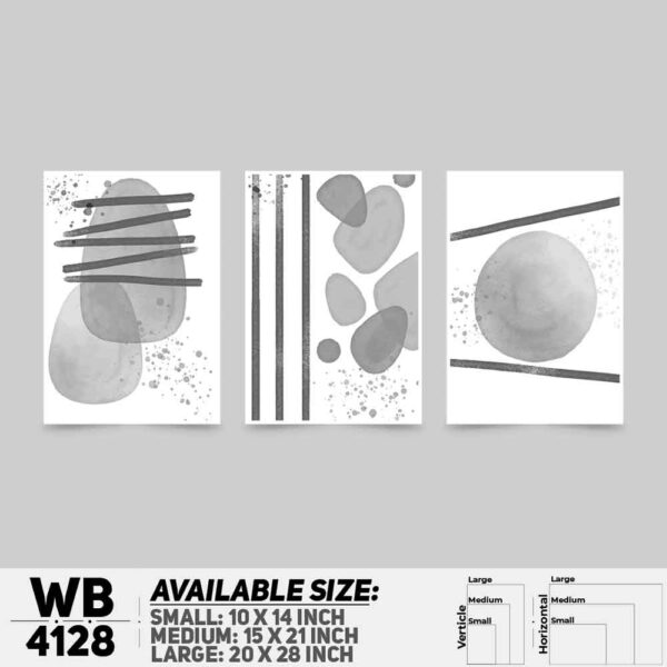 DDecorator Abstract Art (Set of 3) Wall Decoration And Home Decoration PVC Wall Board And Wall Canvas - WB4128
