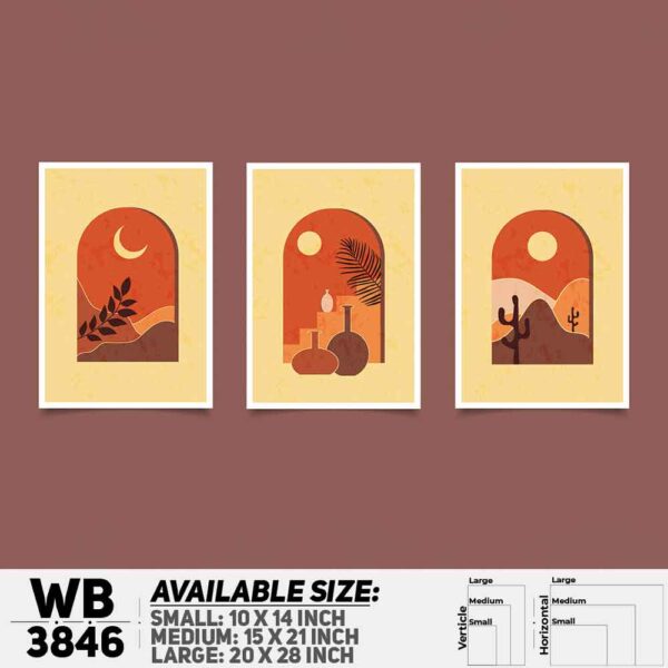 DDecorator Abstract ArtWork (Set of 3) Wall Decoration And Home Decoration PVC Wall Board And Wall Canvas - WB3846