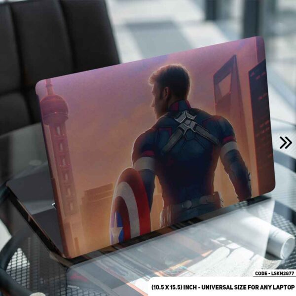 Captain America With Shield Matte Finished Removable Waterproof Laptop Sticker & Laptop Skin (Including FREE Accessories) - LSKN2877 - DDecorator