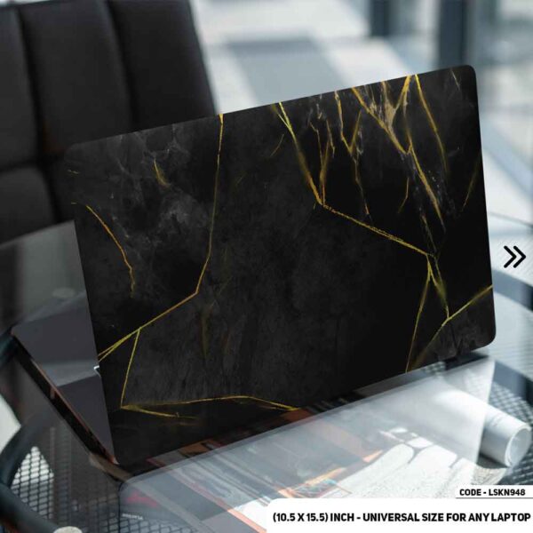 Black Marble Texture Matte Finished Removable Waterproof Laptop Sticker & Laptop Skin (Including FREE Accessories) - LSKN948 - DDecorator