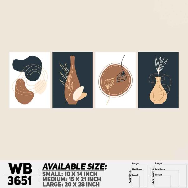 DDecorator Flower And Leaf ArtWork (Set of 3) Wall Decoration And Home Decoration PVC Wall Board And Wall Canvas - WB3651