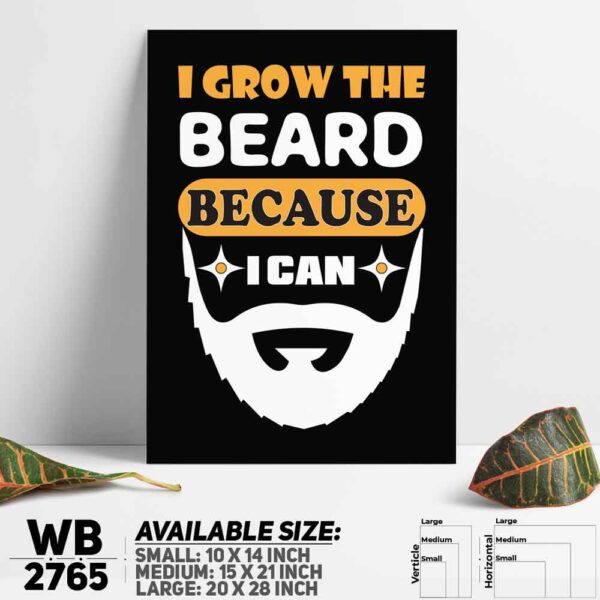 DDecorator Beard Man Bear - Motivational Wall Decoration And Home Decoration PVC Wall Board And Wall Canvas - WB2765