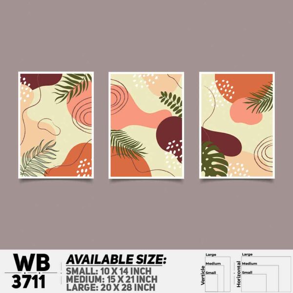 DDecorator Flower And Leaf ArtWork (Set of 3) Wall Decoration And Home Decoration PVC Wall Board And Wall Canvas - WB3711