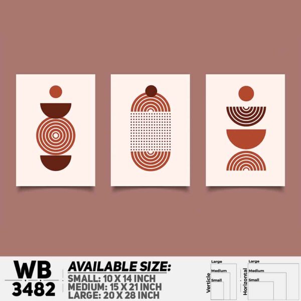 DDecorator Abstract ArtWork (Set of 3) Wall Decoration And Home Decoration PVC Wall Board And Wall Canvas - WB3482