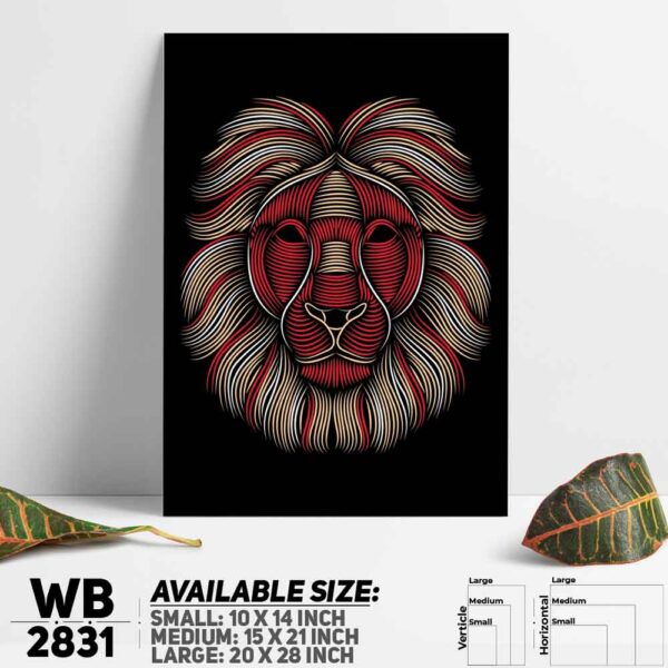 DDecorator Lion Head - Digital Illustration Art Wall Decoration And Home Decoration PVC Wall Board And Wall Canvas - WB2831