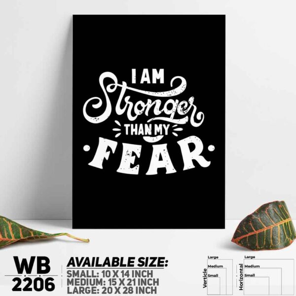 DDecorator Strong Than Fear - Motivational Wall Decoration And Home Decoration PVC Wall Board And Wall Canvas - WB2206