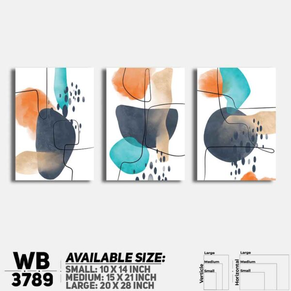 DDecorator Abstract ArtWork (Set of 3) Wall Decoration And Home Decoration PVC Wall Board And Wall Canvas - WB3789