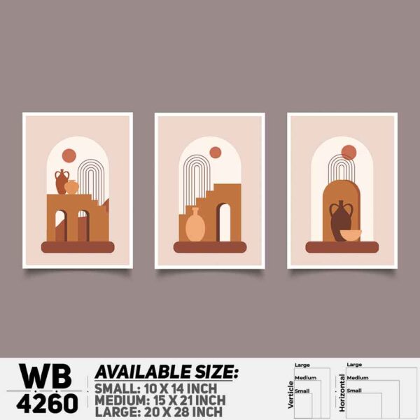 DDecorator Abstract Art (Set of 3) Wall Decoration And Home Decoration PVC Wall Board And Wall Canvas - WB4260
