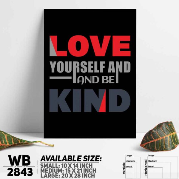 DDecorator Be Kind Love - Motivational Wall Decoration And Home Decoration PVC Wall Board And Wall Canvas - WB2843