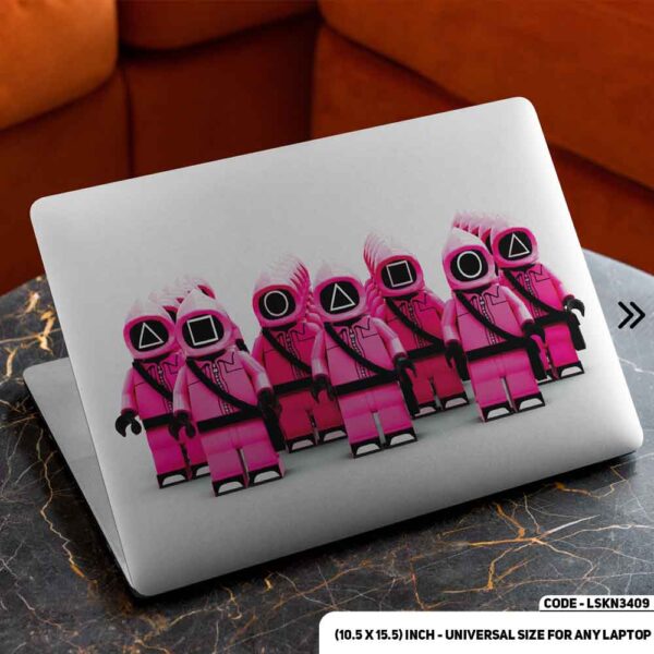 Squid Game Cartoon Main Character Matte Finished Removable Waterproof Laptop Sticker & Laptop Skin (Including FREE Accessories) - LSKN3409 - DDecorator