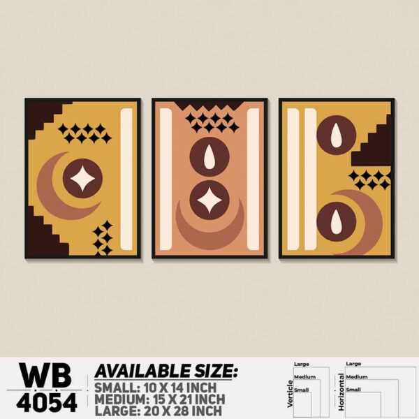 DDecorator Abstract Art (Set of 3) Wall Decoration And Home Decoration PVC Wall Board And Wall Canvas - WB4054
