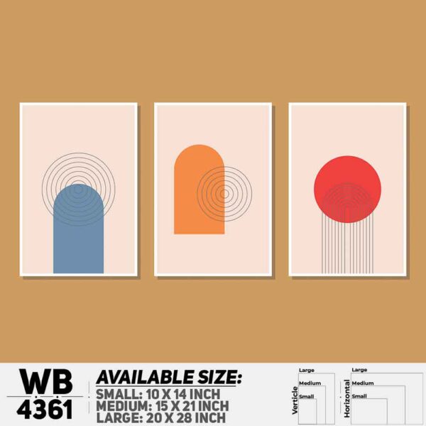 DDecorator Abstract Art (Set of 3) Wall Decoration And Home Decoration PVC Wall Board And Wall Canvas - WB4361