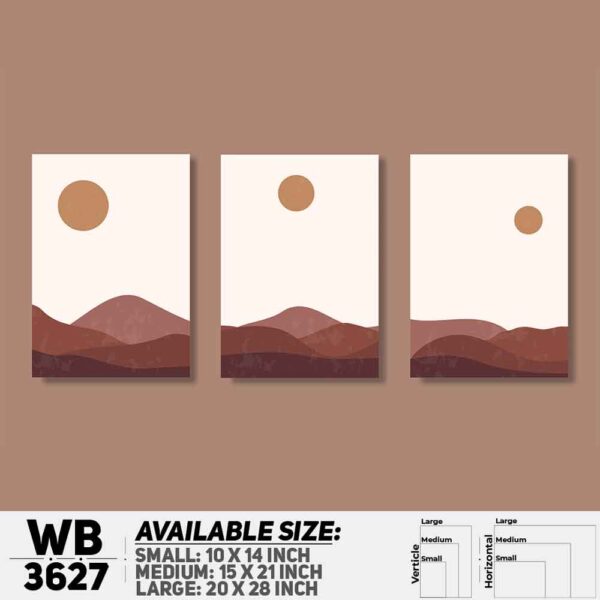 DDecorator Landscape Horizon Art (Set of 3) Wall Decoration And Home Decoration PVC Wall Board And Wall Canvas - WB3627