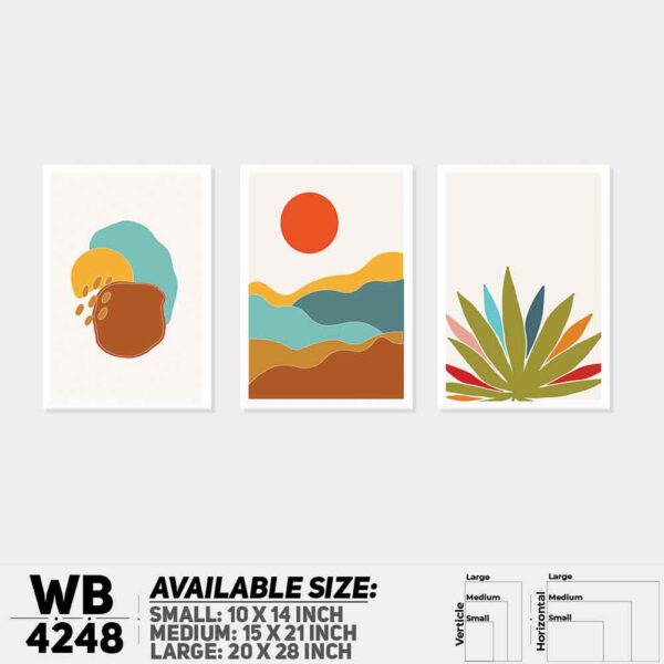 DDecorator Abstract Art (Set of 3) Wall Decoration And Home Decoration PVC Wall Board And Wall Canvas - WB4248