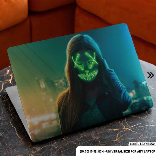 Neon Themed Boy Standing Art Illustration Matte Finished Removable Waterproof Laptop Sticker & Laptop Skin (Including FREE Accessories) - LSKN3252 - DDecorator