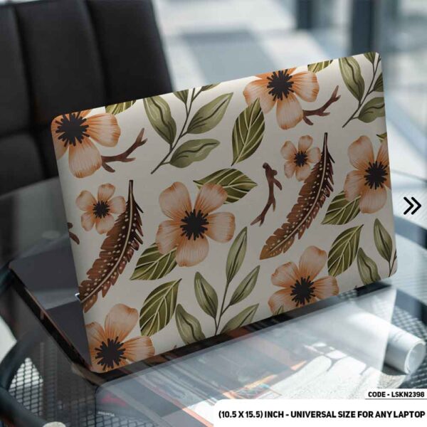 Flower Pattern Floral Design Matte Finished Removable Waterproof Laptop Sticker & Laptop Skin (Including FREE Accessories) - LSKN2398 - DDecorator