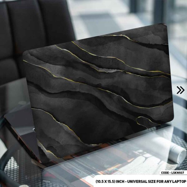 Black Marble Texture Matte Finished Removable Waterproof Laptop Sticker & Laptop Skin (Including FREE Accessories) - LSKN937 - DDecorator