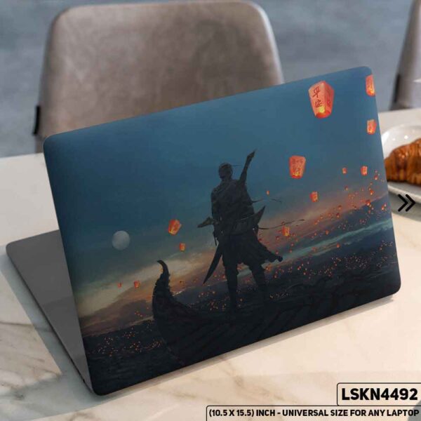 Warrior Fantacy Art Digital Illustration Matte Finished Removable Waterproof Laptop Sticker & Laptop Skin (Including FREE Accessories) - LSKN4492 - DDecorator