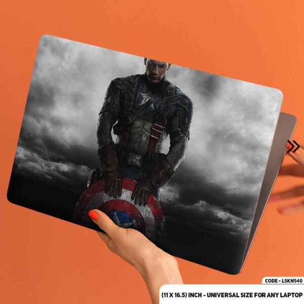Captaine America With His Sheild Matte Finished Removable Waterproof Laptop Sticker & Laptop Skin (Including FREE Accessories) - LSKN540 - DDecorator