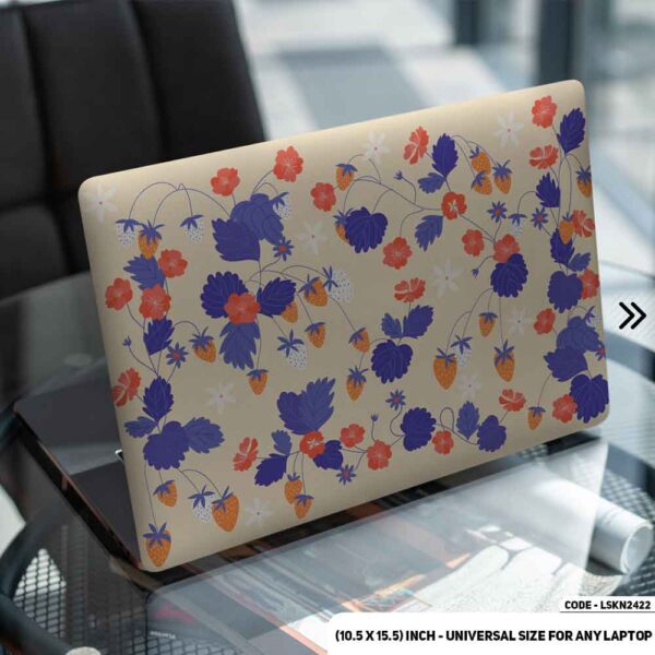 Flower Pattern Floral Design Matte Finished Removable Waterproof Laptop Sticker & Laptop Skin (Including FREE Accessories) - LSKN2422 - DDecorator