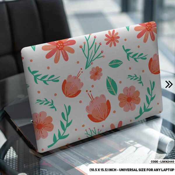 Flower Pattern Floral Design Matte Finished Removable Waterproof Laptop Sticker & Laptop Skin (Including FREE Accessories) - LSKN2440 - DDecorator