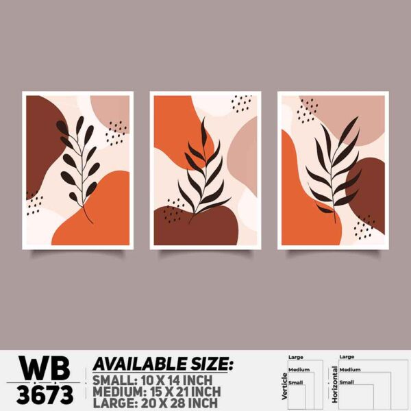 DDecorator Flower And Leaf ArtWork (Set of 3) Wall Decoration And Home Decoration PVC Wall Board And Wall Canvas - WB3673