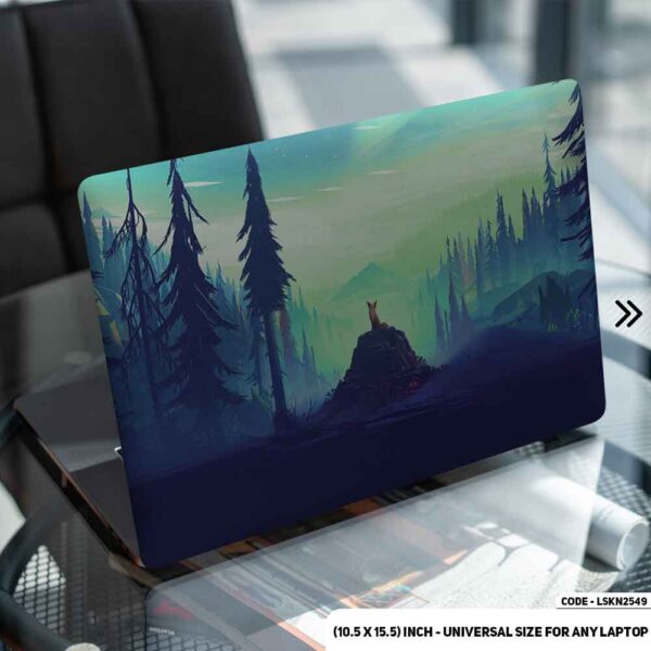 Fantasy Mountain With Forest Illustration Matte Finished Removable Waterproof Laptop Sticker & Laptop Skin (Including FREE Accessories) - LSKN2549 - DDecorator
