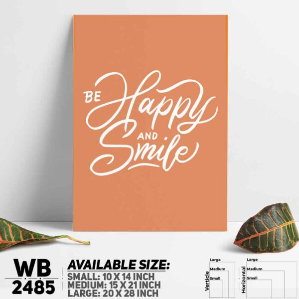 DDecorator Be Happy And Smile - Motivational Wall Decoration And Home Decoration PVC Wall Board And Wall Canvas - WB2485