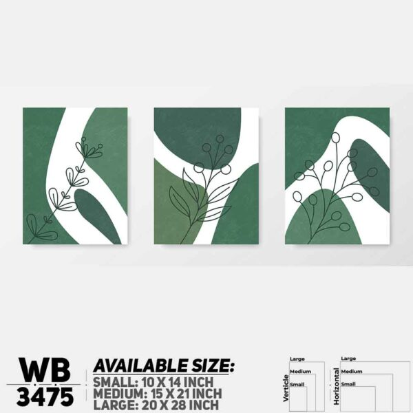 DDecorator Flower And Leaf ArtWork (Set of 3) Wall Decoration And Home Decoration PVC Wall Board And Wall Canvas - WB3475