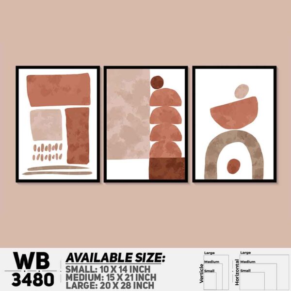 DDecorator Abstract ArtWork (Set of 3) Wall Decoration And Home Decoration PVC Wall Board And Wall Canvas - WB3480