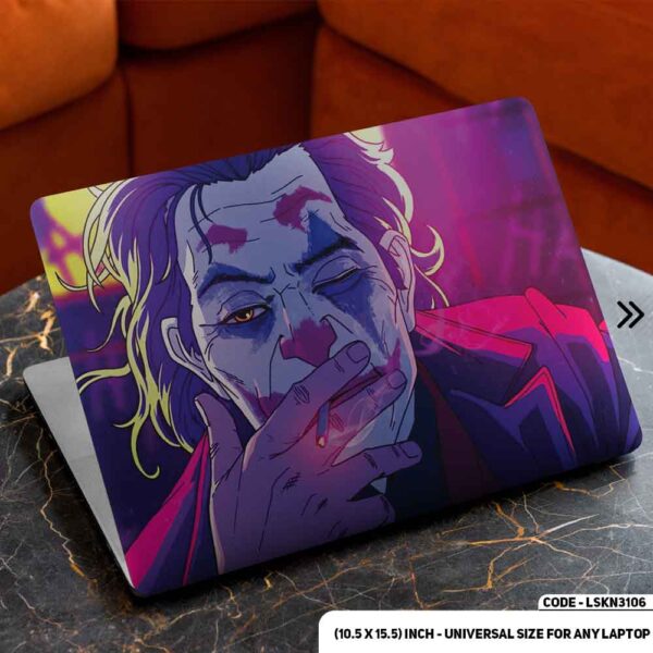 JOKER Cartoon Illustrated Face Matte Finished Removable Waterproof Laptop Sticker & Laptop Skin (Including FREE Accessories) - LSKN3106 - DDecorator
