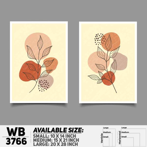 DDecorator Flower And Leaf ArtWork (Set of 2) Wall Decoration And Home Decoration PVC Wall Board And Wall Canvas - WB3766