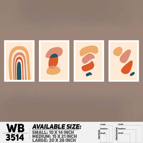 DDecorator Abstract ArtWork (Set of 4) Wall Decoration And Home Decoration PVC Wall Board And Wall Canvas - WB3514