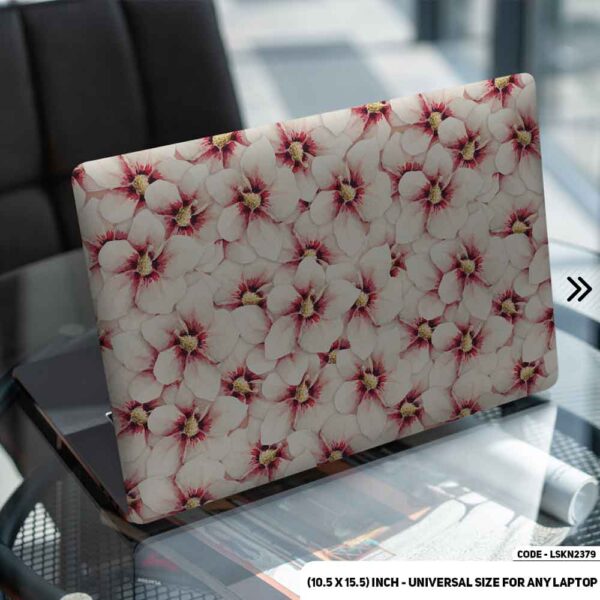 Flower Pattern Floral Design Matte Finished Removable Waterproof Laptop Sticker & Laptop Skin (Including FREE Accessories) - LSKN2379 - DDecorator