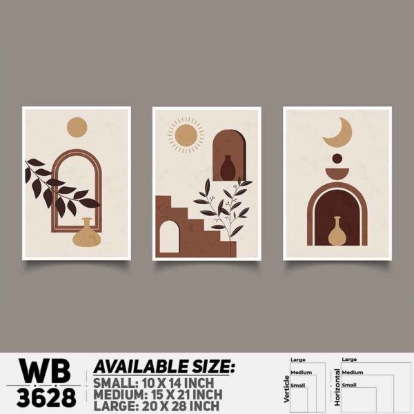 DDecorator Landscape Horizon Art (Set of 3) Wall Decoration And Home Decoration PVC Wall Board And Wall Canvas - WB3628