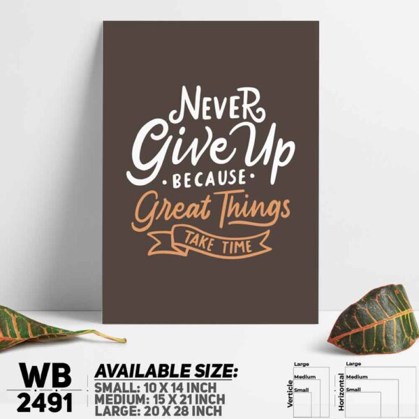 DDecorator Never Give Up - Motivational Wall Decoration And Home Decoration PVC Wall Board And Wall Canvas - WB2491