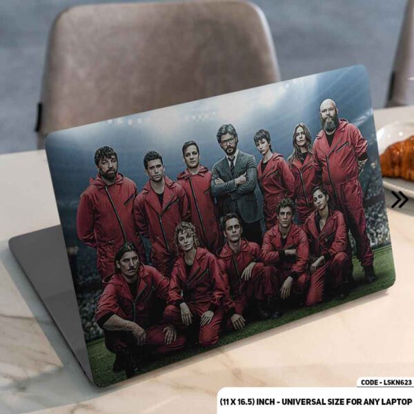 Money Heist All Characters Matte Finished Removable Waterproof Laptop Sticker & Laptop Skin (Including FREE Accessories) - LSKN623 - DDecorator