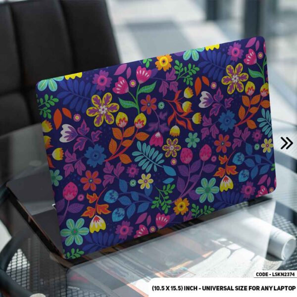 Flower Pattern Floral Design Matte Finished Removable Waterproof Laptop Sticker & Laptop Skin (Including FREE Accessories) - LSKN2374 - DDecorator