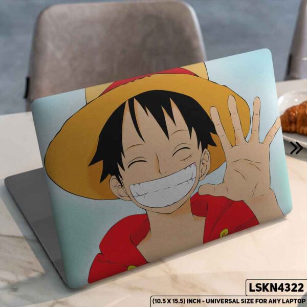 One Piece Manga Series Monkey D. Luffy Straw Hat  Matte Finished Removable Waterproof Laptop Sticker & Laptop Skin (Including FREE Accessories) - LSKN4322 - DDecorator