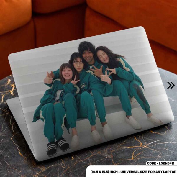 Squid Game Iconic Main Scene Matte Finished Removable Waterproof Laptop Sticker & Laptop Skin (Including FREE Accessories) - LSKN3411 - DDecorator