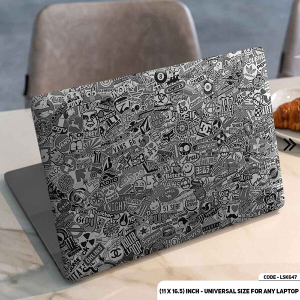Sticker Bombing B/W Matte Finished Removable Waterproof Laptop Sticker & Laptop Skin (Including FREE Accessories) - LSKN647 - DDecorator