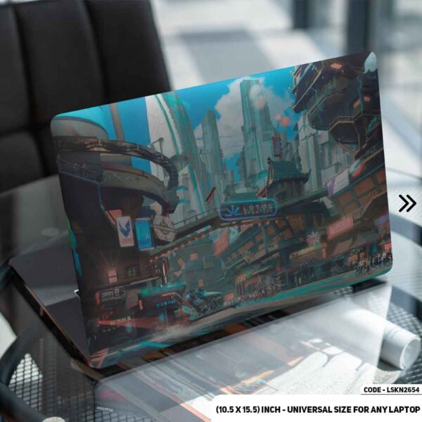 Fantasy City Illustration Matte Finished Removable Waterproof Laptop Sticker & Laptop Skin (Including FREE Accessories) - LSKN2654 - DDecorator