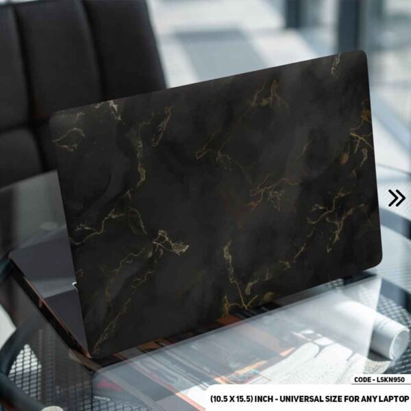 Black Marble Texture Matte Finished Removable Waterproof Laptop Sticker & Laptop Skin (Including FREE Accessories) - LSKN950 - DDecorator