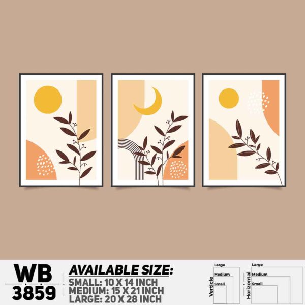 DDecorator Flower And Leaf ArtWork (Set of 3) Wall Decoration And Home Decoration PVC Wall Board And Wall Canvas - WB3859