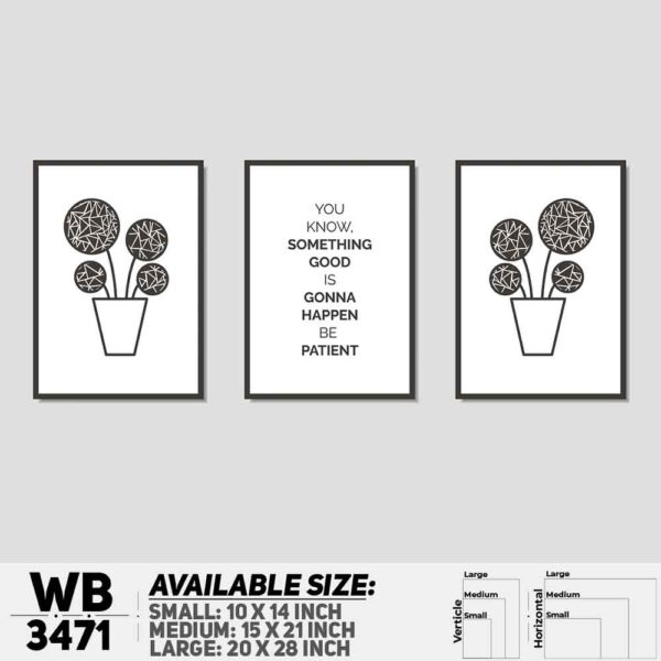 DDecorator Motivational & Line Art (Set of 3) Wall Decoration And Home Decoration PVC Wall Board And Wall Canvas - WB3471