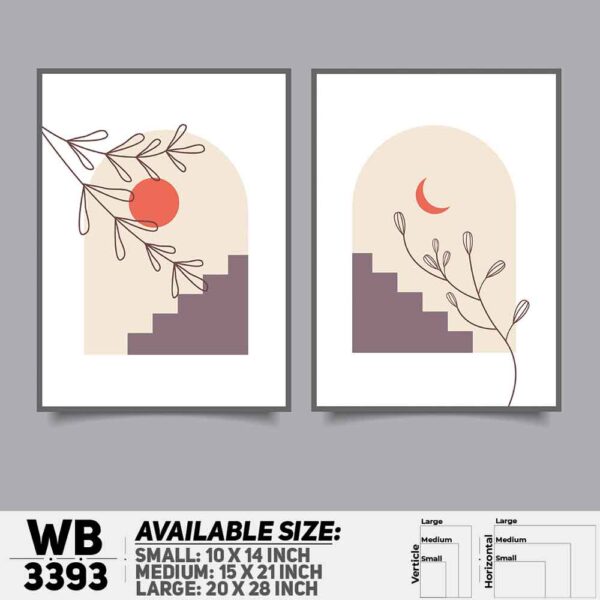 DDecorator Flower And Leaf ArtWork (Set of 2) Wall Decoration And Home Decoration PVC Wall Board And Wall Canvas - WB3393