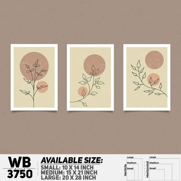 DDecorator Flower And Leaf ArtWork (Set of 3) Wall Decoration And Home Decoration PVC Wall Board And Wall Canvas - WB3750