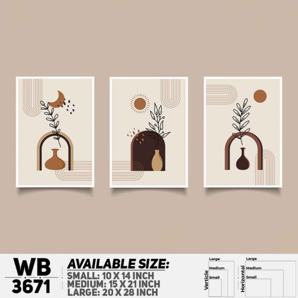 DDecorator Flower And Leaf ArtWork (Set of 3) Wall Decoration And Home Decoration PVC Wall Board And Wall Canvas - WB3671