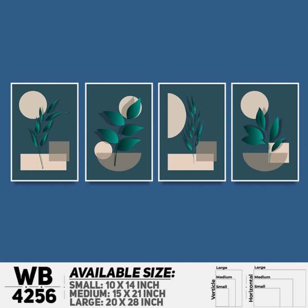 DDecorator Leaf With Abstract Art (Set of 4) Wall Decoration And Home Decoration PVC Wall Board And Wall Canvas - WB4256